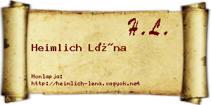 Heimlich Léna névjegykártya